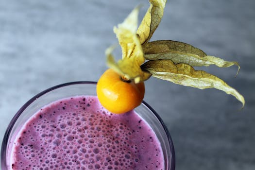 colorful fruit and smoothie options