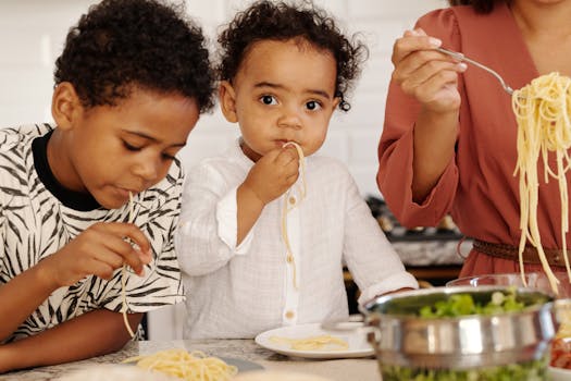 happy family cooking together