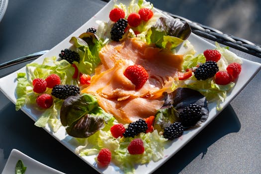 colorful plate with fruits and veggies