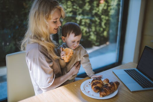 happy children eating fast food with toys