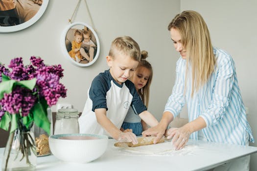 kids helping in the kitchen