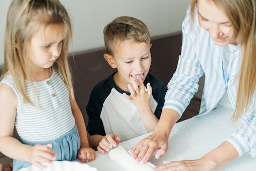 children enjoying cooking class