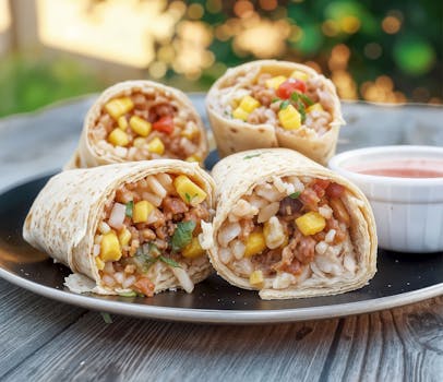 colorful veggie wrap