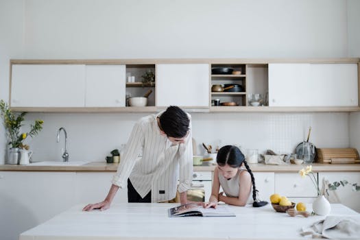 family engaging in cooking