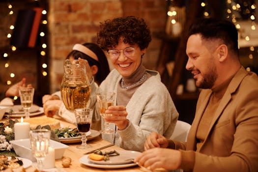 happy family eating together