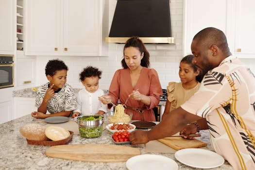 children preparing meals