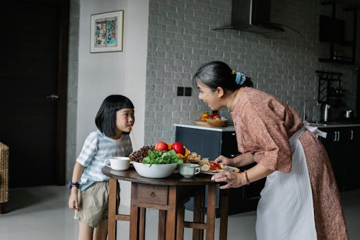 happy child eating vegetables