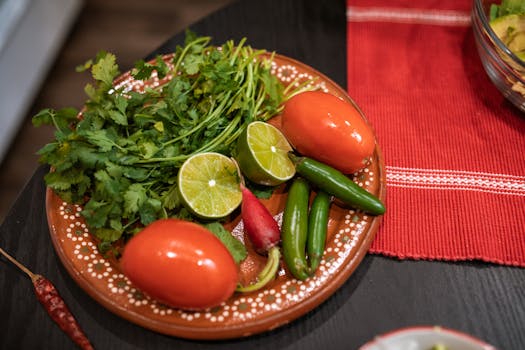 colorful plate of vegetables and fruits