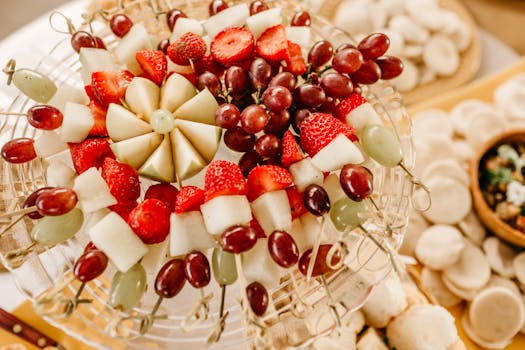 colorful fruit skewers