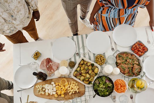 family preparing snacks