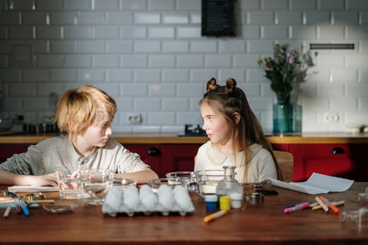 kids making fruit art