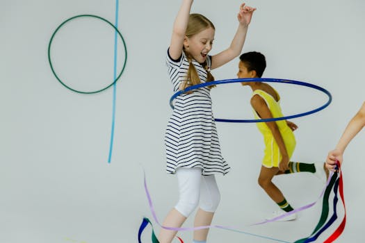 children playing and exercising together