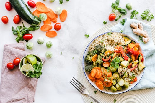 colorful plate of healthy foods