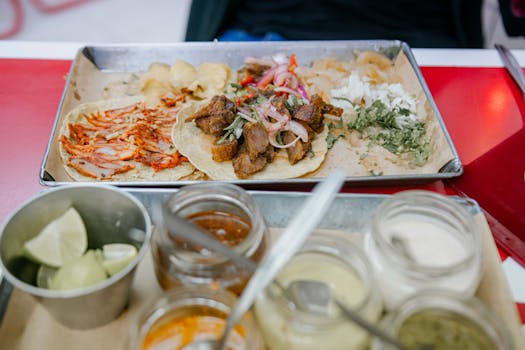 colorful taco platter