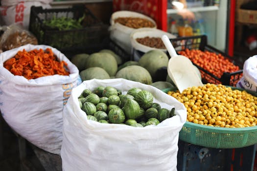 Fresh seasonal fruits at a local market