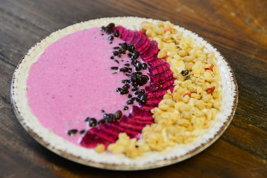 colorful smoothie bowl with fruits