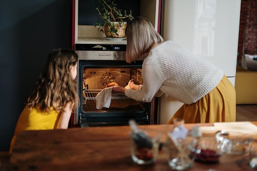 a family cooking together