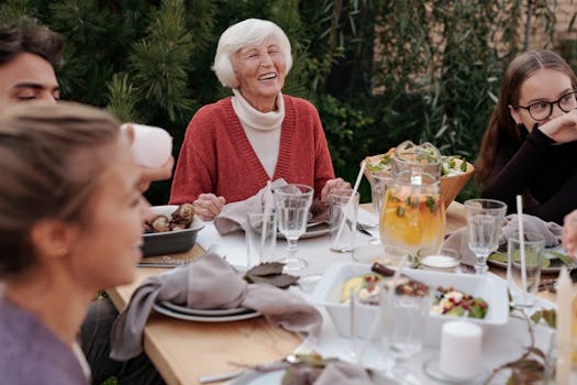 guests enjoying a fun family dinner