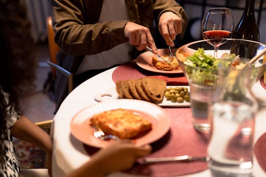 cozy family dinner setting