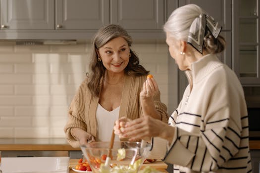 happy family cooking together