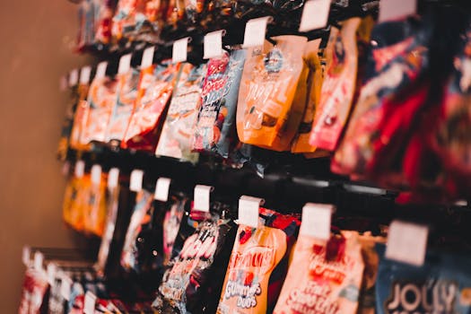 colorful grocery store aisle