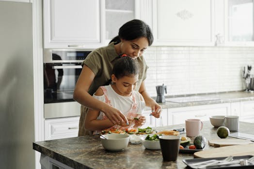 kids helping in the kitchen