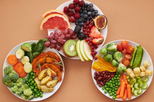 colorful snack station with fruits and veggies