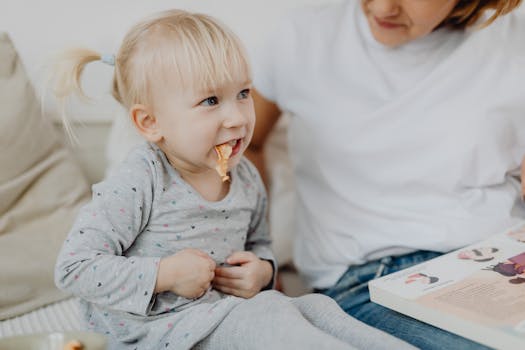 child reading food label